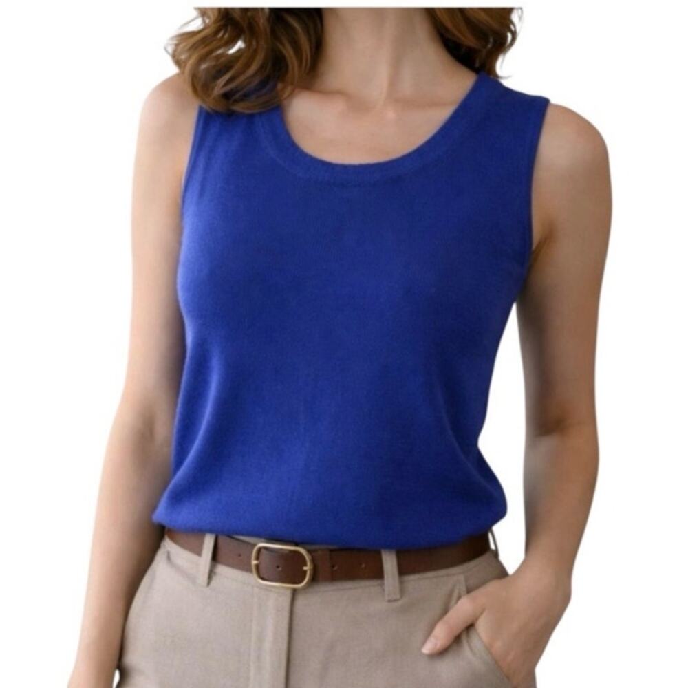 Coldwater Creek rib trim sleeveless shell tank NWT size Large